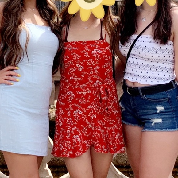 Floral Wrap Dress (Red) - Picture 3 of 3